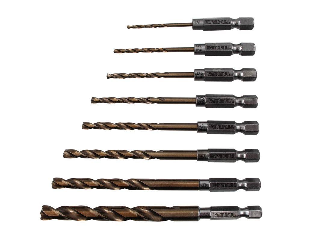 Faithfull Quick Change Impact Drill Bit Set, 8 Piece FAIQCSET8