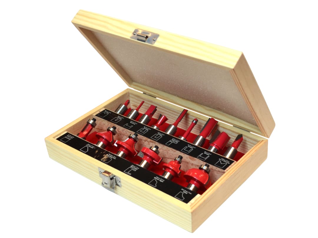 Faithfull 1/2in TCT Router Bit Set, 15 Piece FAIRBS15