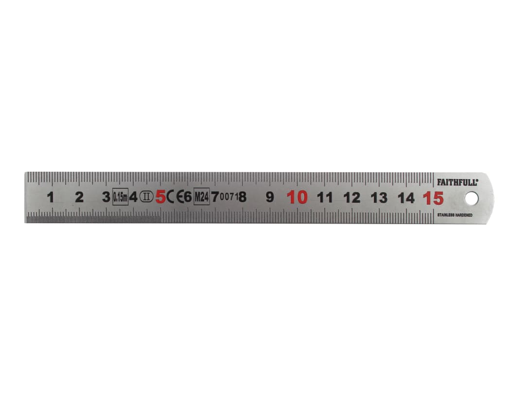 Faithfull Matt Silver Measuring Rule 150mm FAIRUL150MS