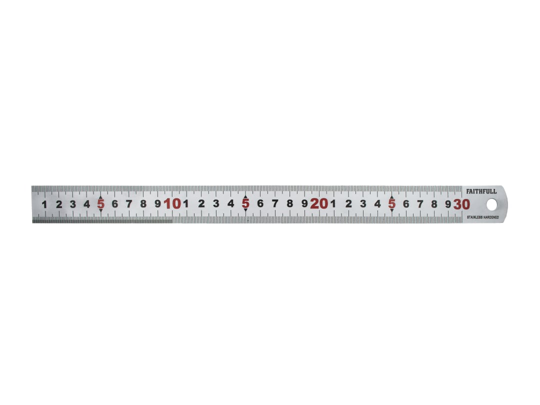 Faithfull Matt Silver Measuring Rule 300mm FAIRUL300MS