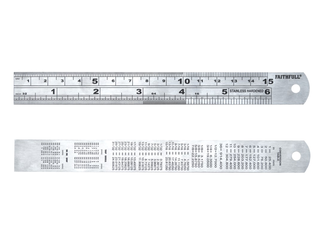 Faithfull Steel Rule 150mm / 6in x 19mm FAIRULE150SS