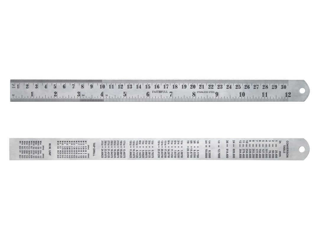 Faithfull Steel Rule 300mm / 12in x 25mm FAIRULE300SS
