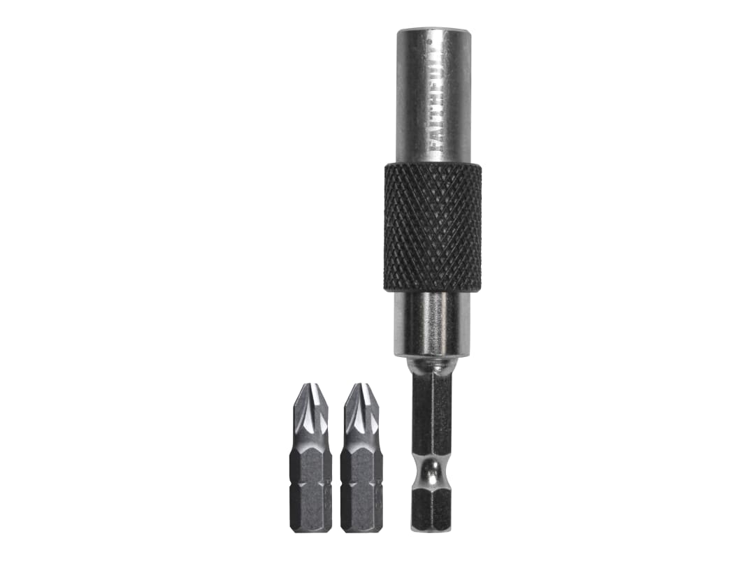 Faithfull 15° Flexi Bit Holder 75mm & PZ2(x2) Bits FAISBMBH15