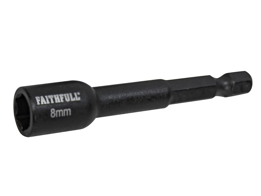 Faithfull Magnetic Impact Nut Driver 8mm x 1/4in Hex FAISBMNUT8I