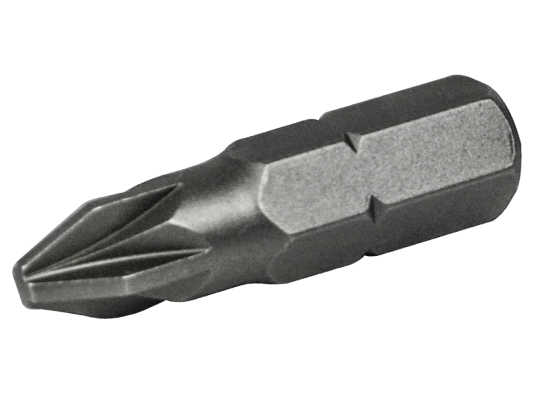 Faithfull Pozi S2 Grade Steel Screwdriver Bits PZ2 x 25mm (Pack 25) FAISBPZ225B