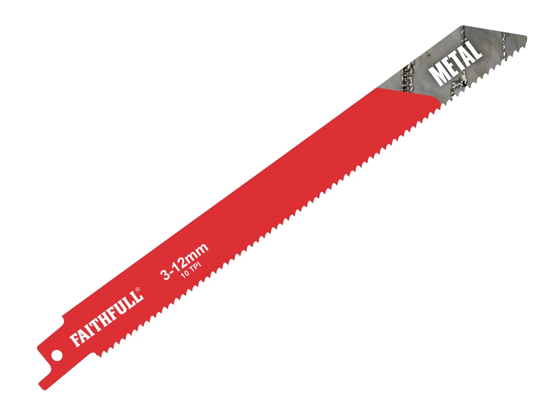Faithfull S1118BF Sabre Saw Blade Metal 200mm 10 TPI (Pack 5) FAISBS1118BF