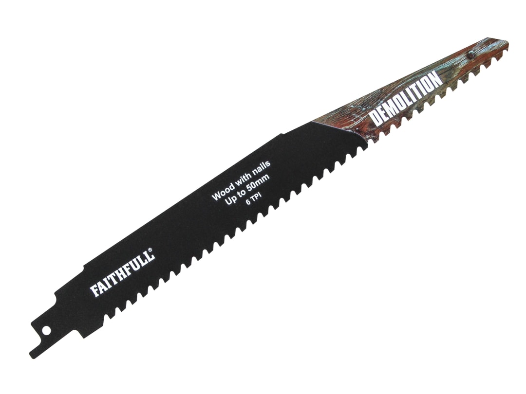 Faithfull S1140HM Demolition Carbide Sabre Saw Blade 228mm x 6 TPI FAISBS1140HM