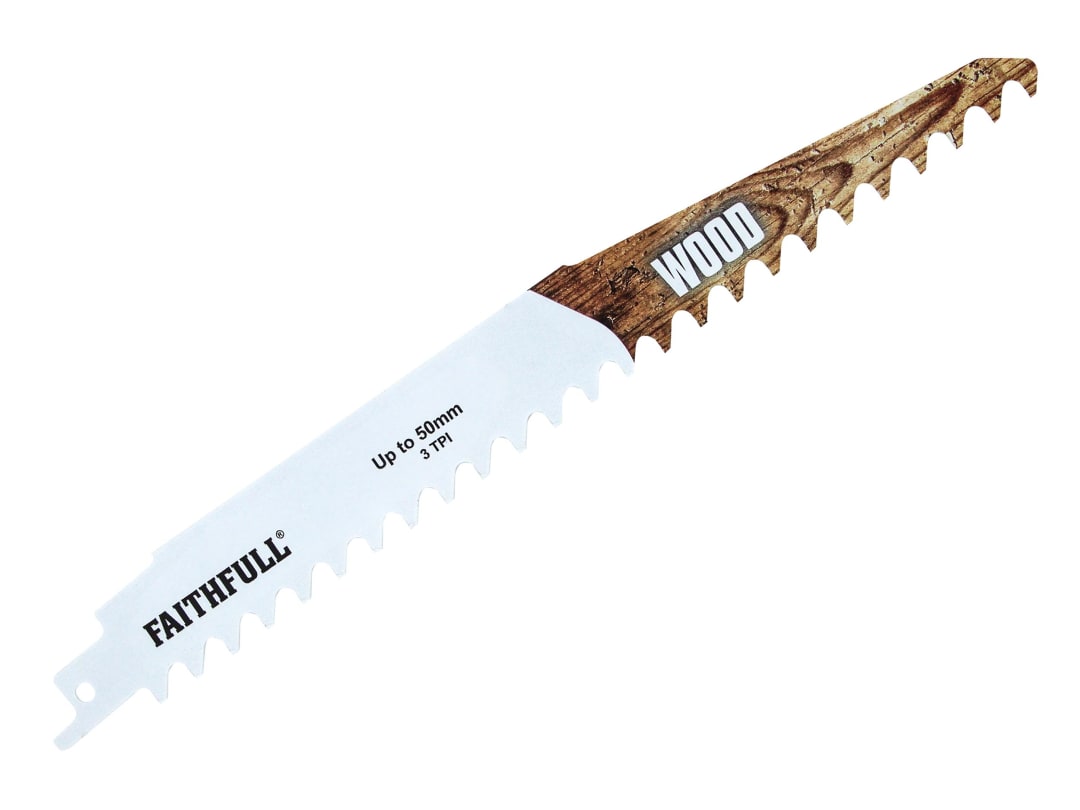 Faithfull S1141HM Wood Carbide Sabre Saw Blade 228mm x 3 TPI FAISBS1141HM