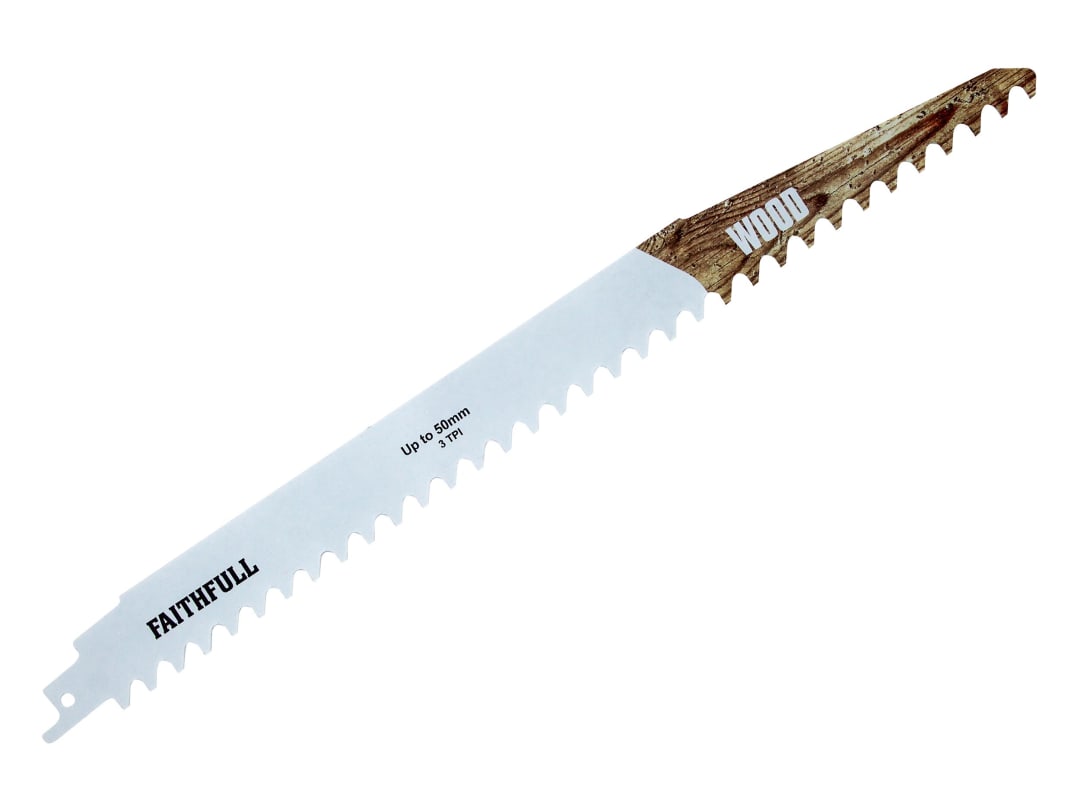 Faithfull S1241HM Wood Carbide Sabre Saw Blade 304mm x 3 TPI FAISBS1241HM