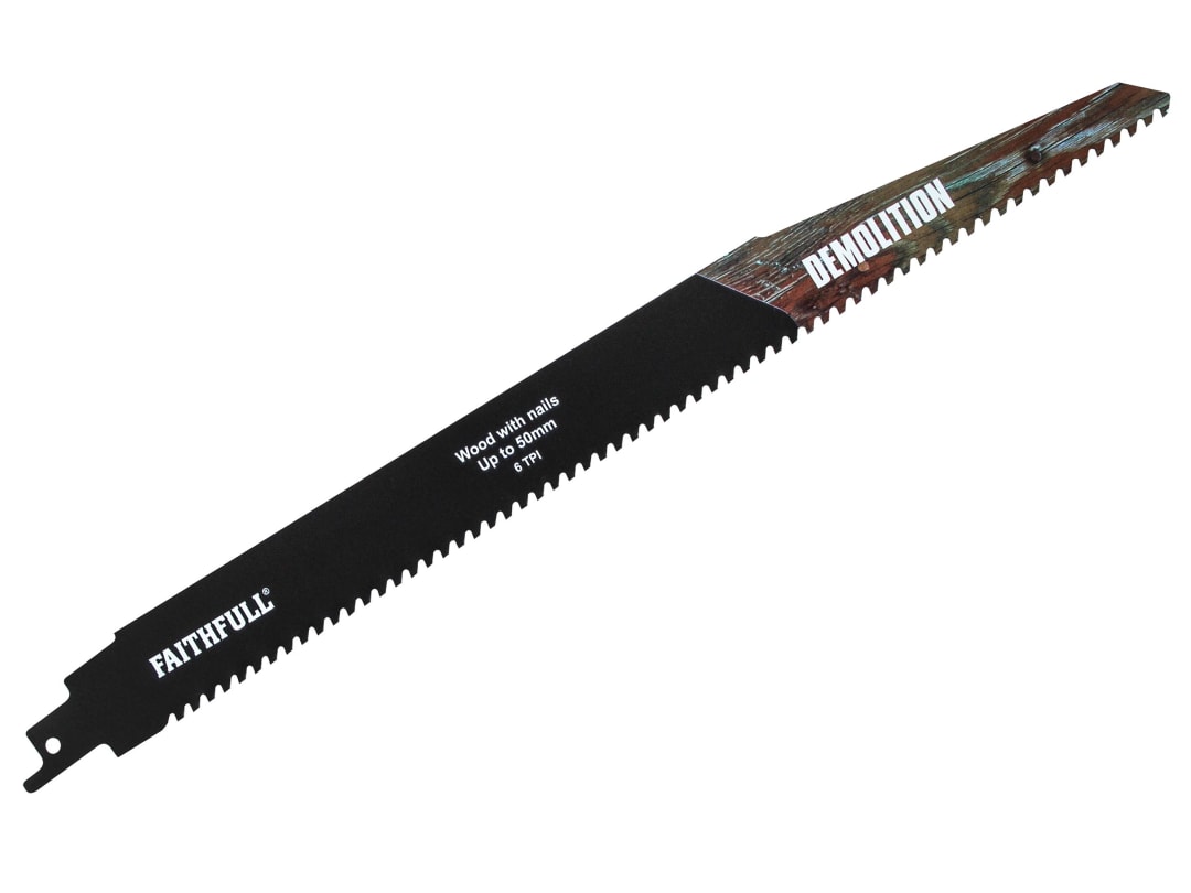 Faithfull S1250HM Demolition Carbide Sabre Saw Blade 304mm x 6 TPI FAISBS1250HM