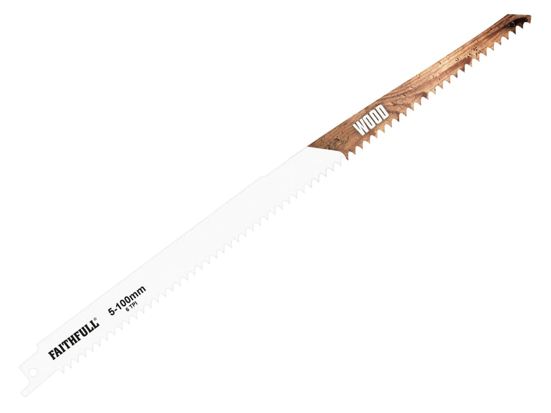 Faithfull S1411D Sabre Saw Blade Wood 300mm 6 TPI (Pack 5) FAISBS1411D