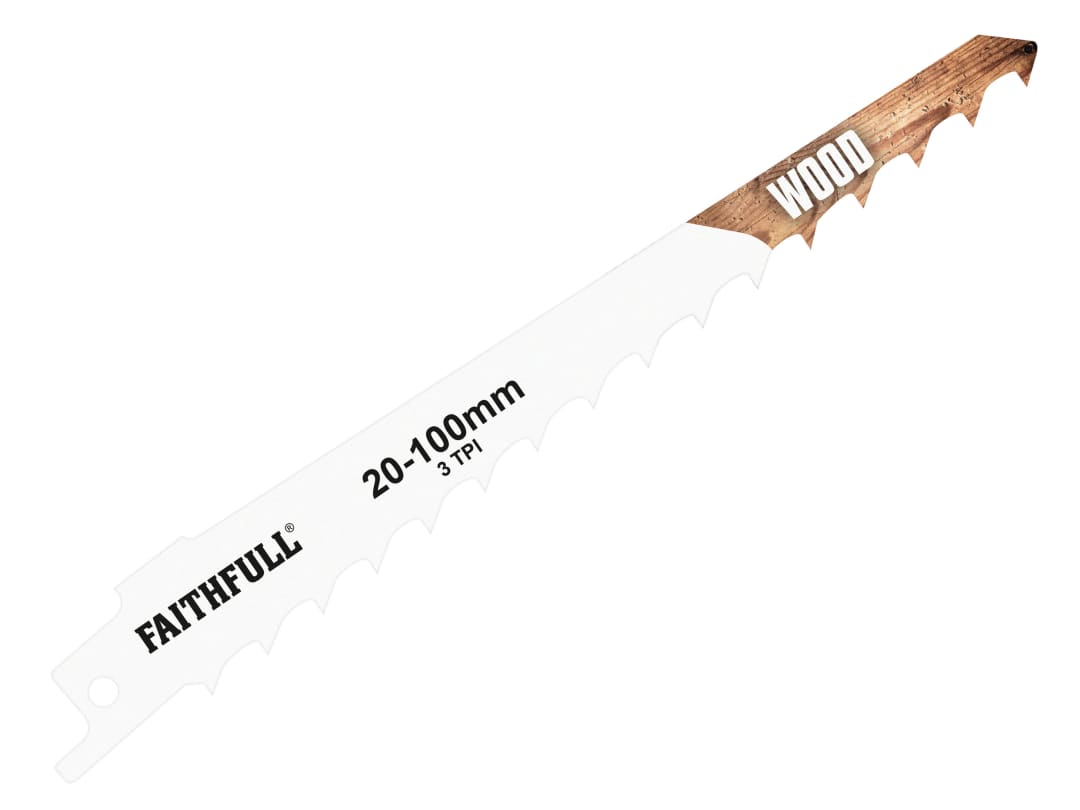 Faithfull S617K Sabre Saw Blade Wood 150mm 3 TPI (Pack 5) FAISBS617K