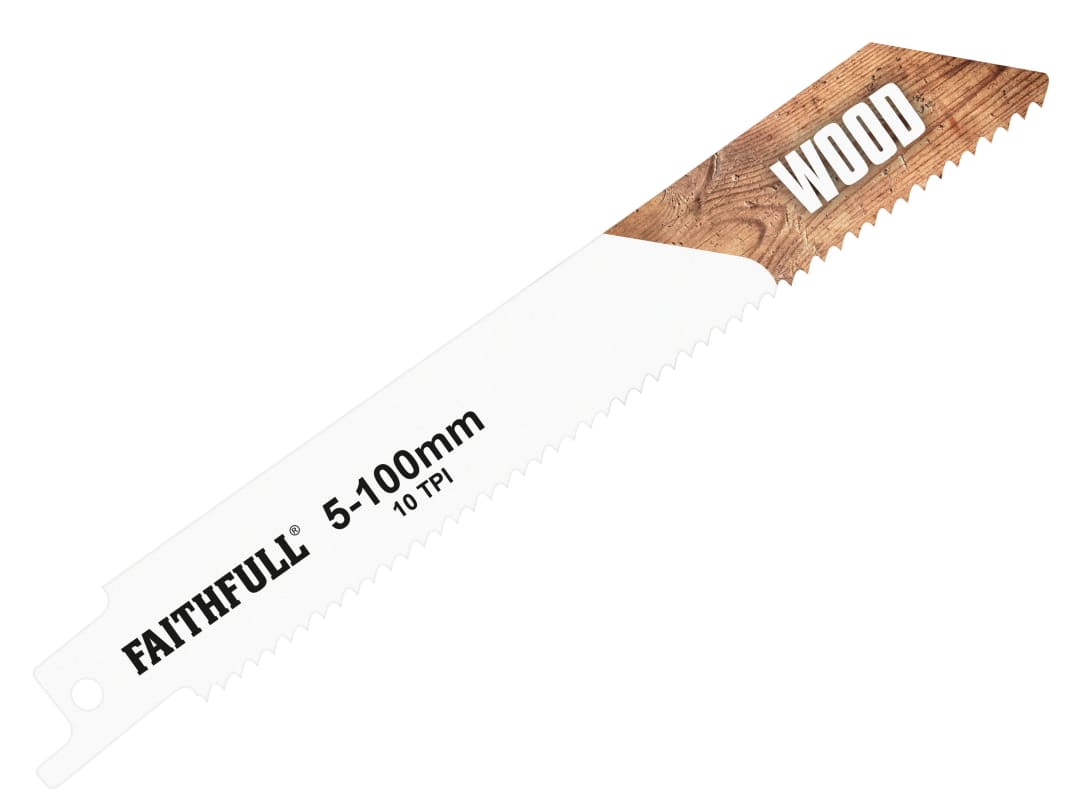 Faithfull S811H Sabre Saw Blade Wood 150mm 10 TPI (Pack 5) FAISBS811H