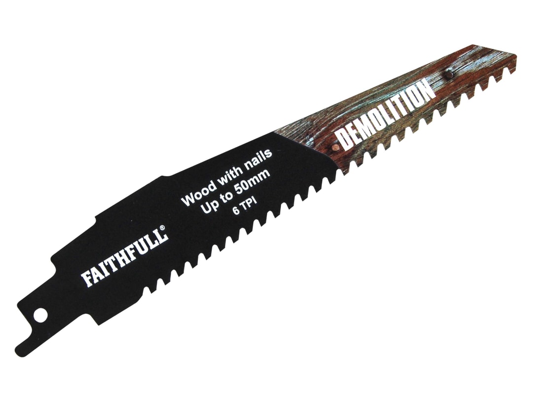 Faithfull S940HM Demolition Carbide Sabre Saw Blade 152mm x 6 TPI FAISBS940HM