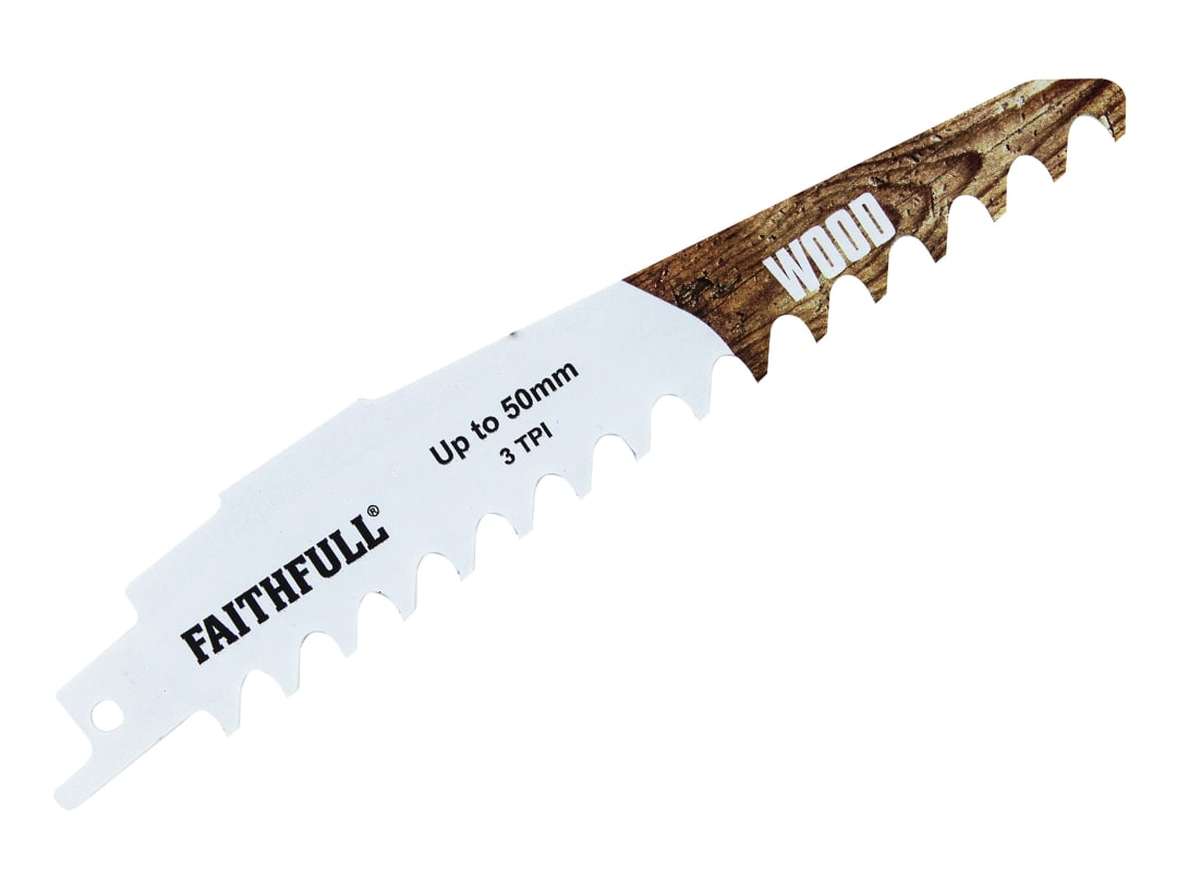 Faithfull S950HM Wood Carbide Sabre Saw Blade 152mm x 3 TPI FAISBS950HM