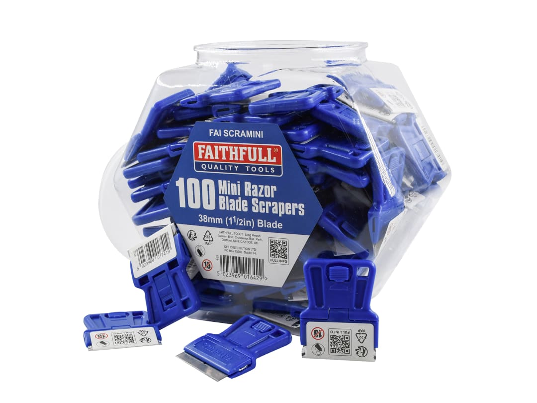 Faithfull Mini Scrapers Full Display Unit (100) FAISCRAMINI