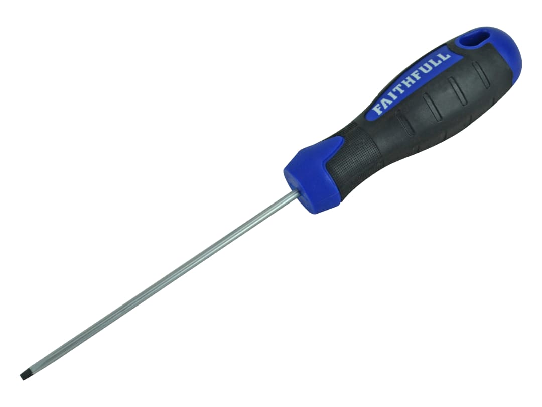 Faithfull Soft Grip Screwdriver Flared Slotted Tip 5.5 x 100mm FAISDF100