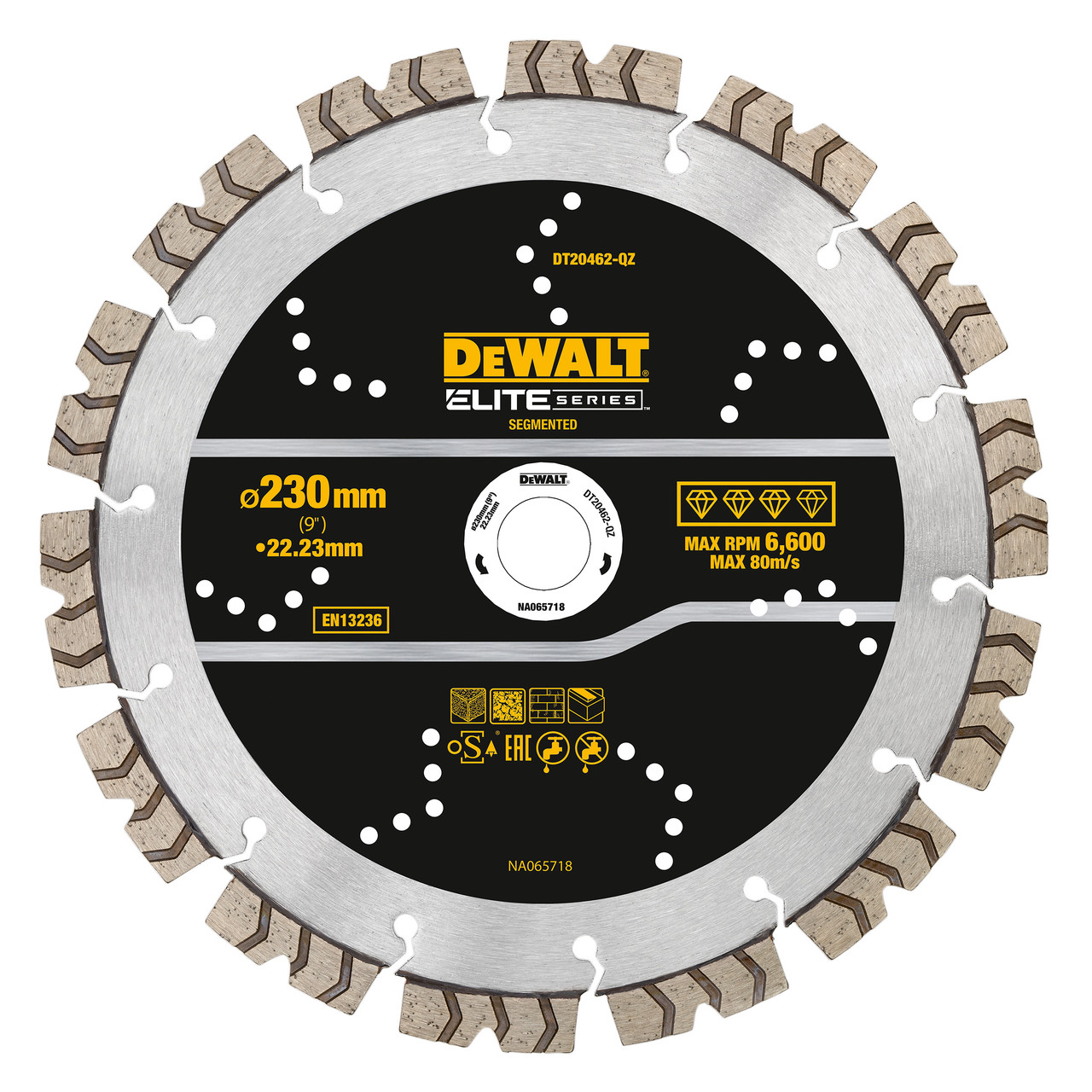 DEWALT Power Tools ELITE SERIES™ All Purpose Diamond Segmented Wheel 230 x 22.2mm DT20462-QZ
