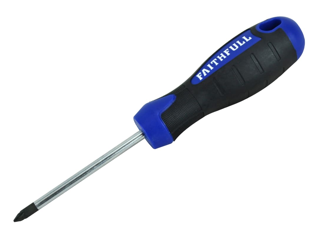 Faithfull Soft Grip Screwdriver Pozidriv Tip PZ2 x 100mm FAISDPZ2