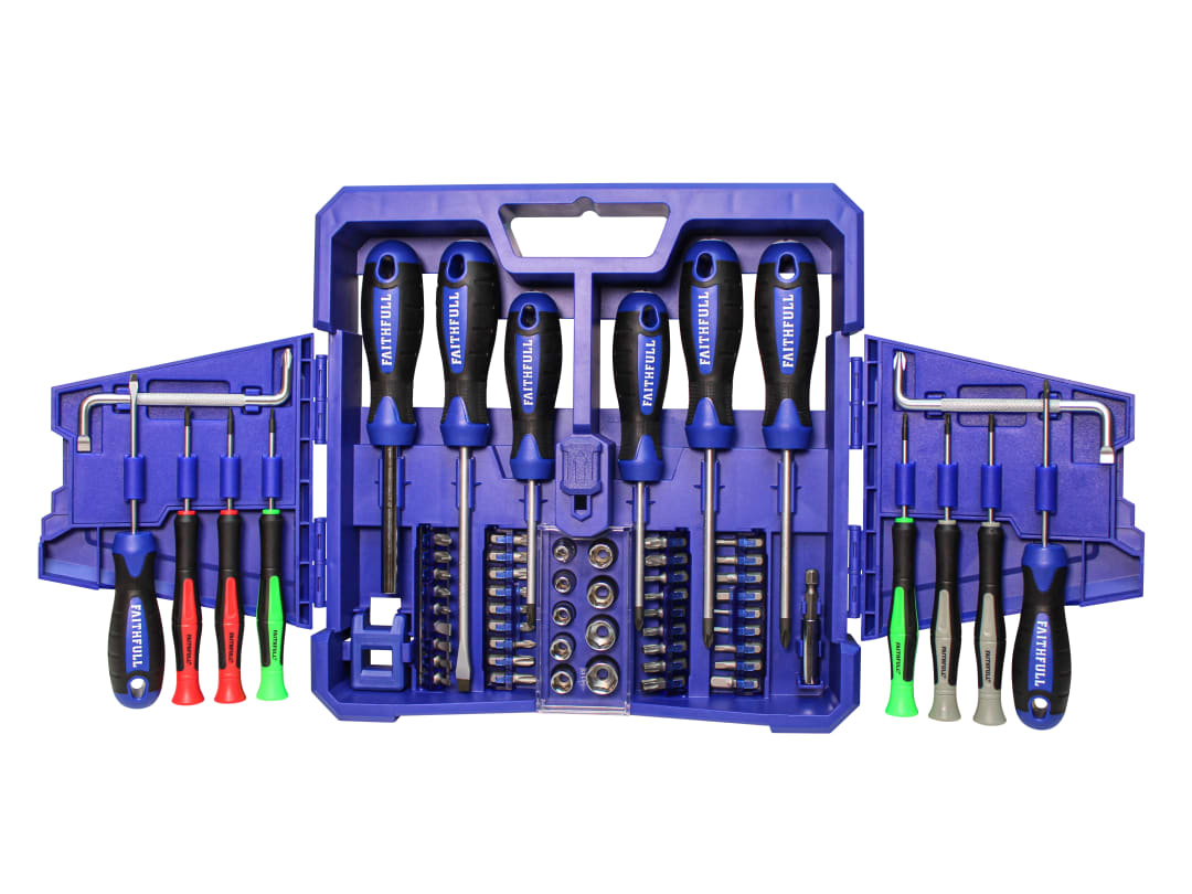 Faithfull Fold Out Screwdriver & Bit Set, 63 Piece FAISDSET63