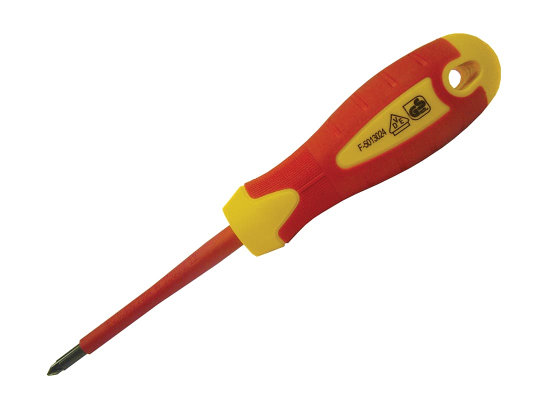 Faithfull VDE Soft Grip Screwdriver Pozidriv Tip PZ1 x 80mm FAISDVDEPZ1