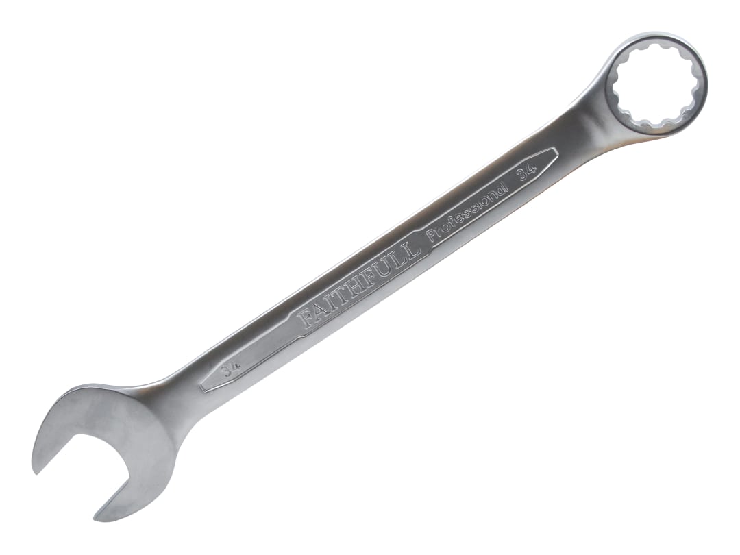 Faithfull Combination Spanner CV Satin Finish 34mm FAISPAC34