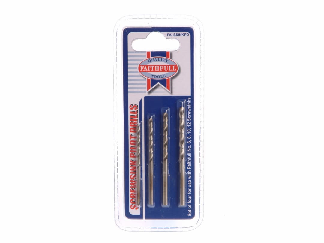 Faithfull Screwsink Pilot Drill Set, 4 Piece FAISSINKPD