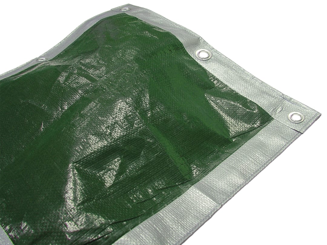 Faithfull Heavy-Duty Tarpaulin Green/Silver 5.4 x 5.4m (18 x 18ft) 140gsm FAITARP1818H