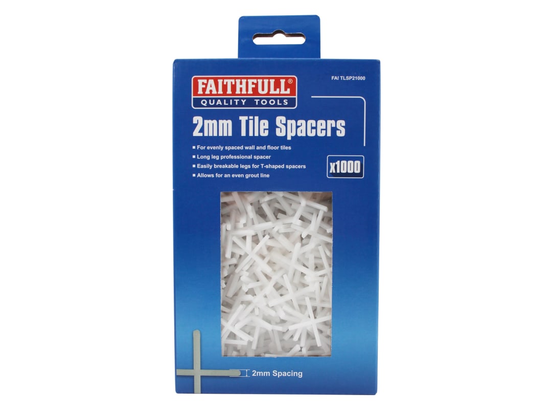 Faithfull Tile Spacer Long Leg 2mm (1000) FAITLSP21000