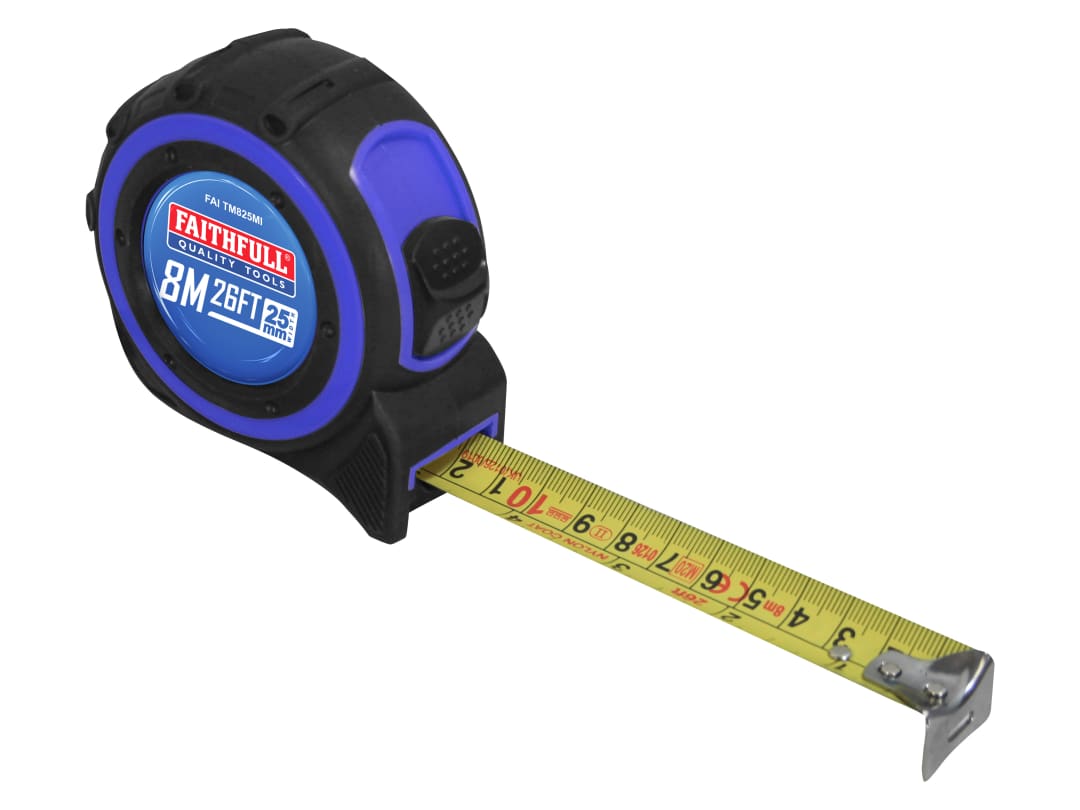 Faithfull Trade Tape Measure 8m/26ft (Width 25mm) FAITM825MI
