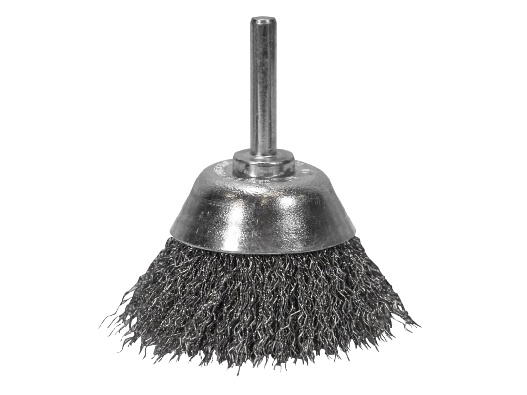 Faithfull Wire Cup Brush 75mm x 6mm Shank, 0.30mm Wire FAIWBS75