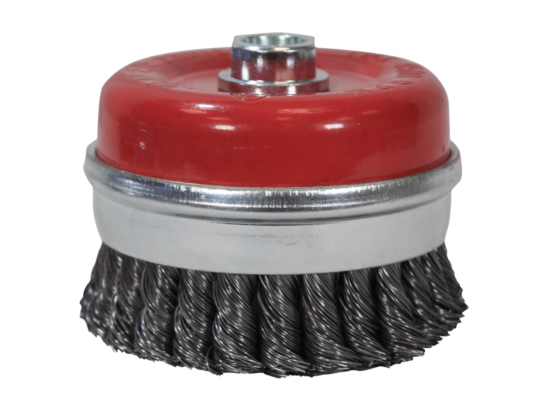 Faithfull Wire Cup Brush Twist Knot 100mm M14x2, 0.50mm Steel Wire FAIWBT100