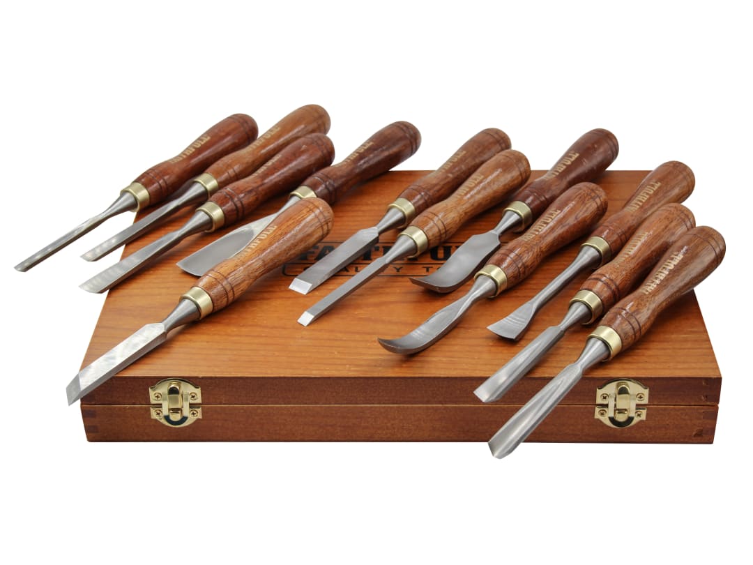 Faithfull Wood Carving Chisels Set in Case, 12 Piece FAIWCSET12F