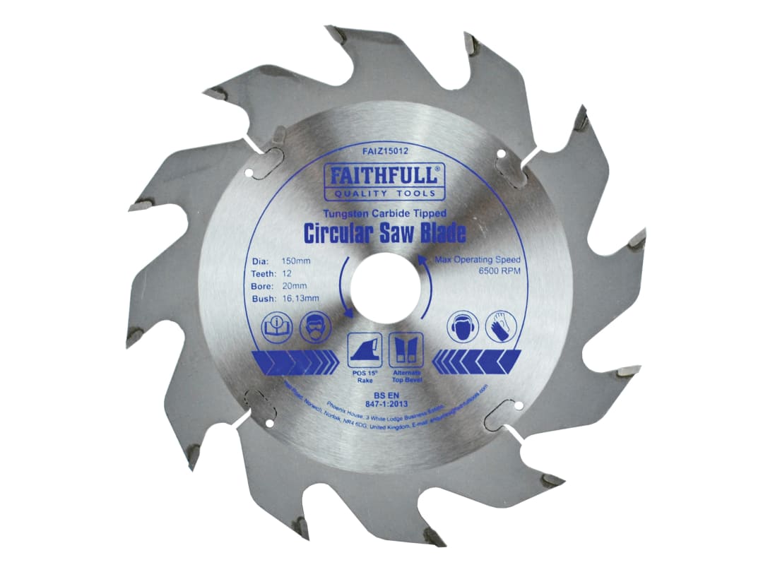 Faithfull TCT Circular Saw Blade 150 x 20mm x 12T POS FAIZ15012