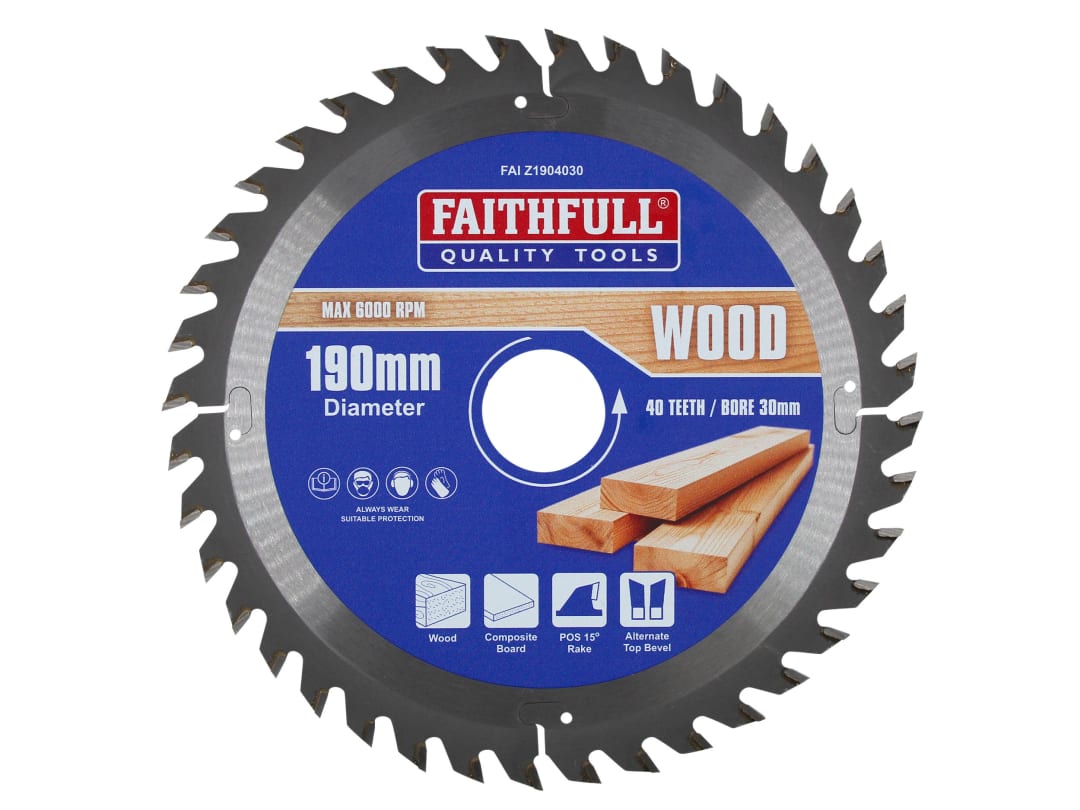 Faithfull TCT Circular Saw Blade 190 x 30mm x 40T POS FAIZ1904030