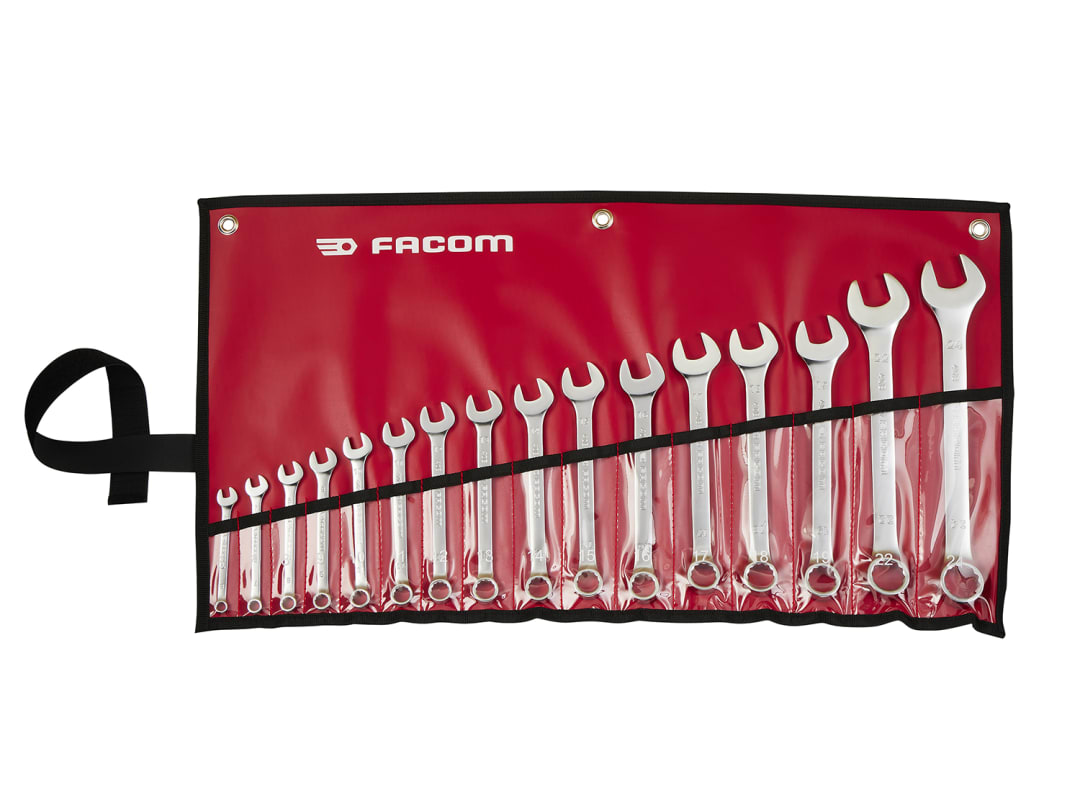 Facom 40B.JV16PB 40B Series Slim Metric Combination Spanner Set, 16 Piece 40B.JV16PB