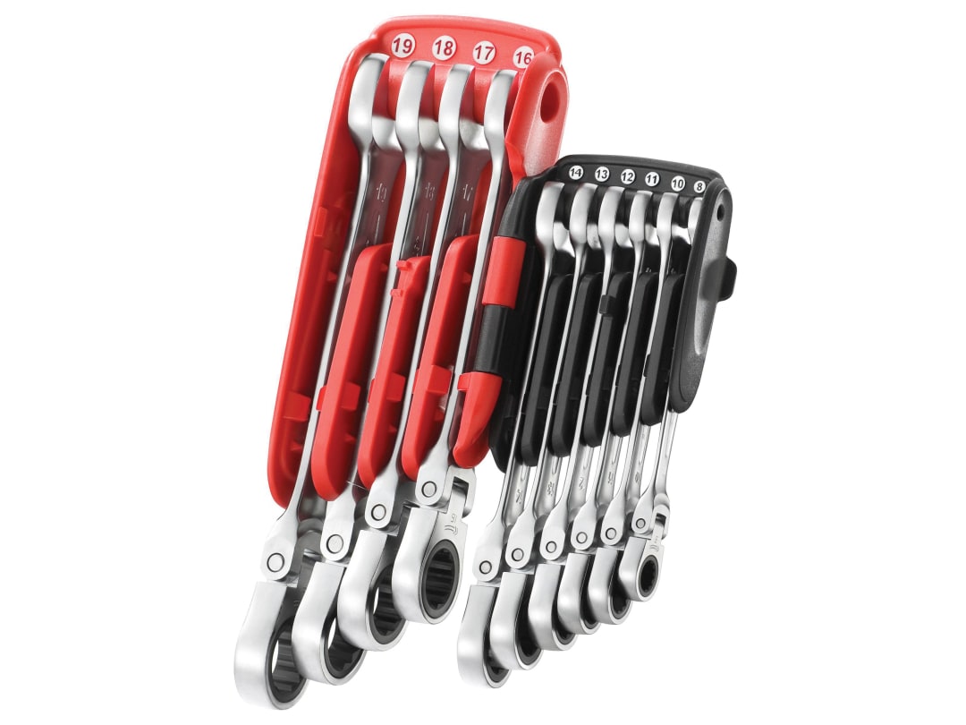 Facom 467BF.JP10PB Ratchet Combination Flexi Wrench Set, 10 Piece 467BF.JP10PB