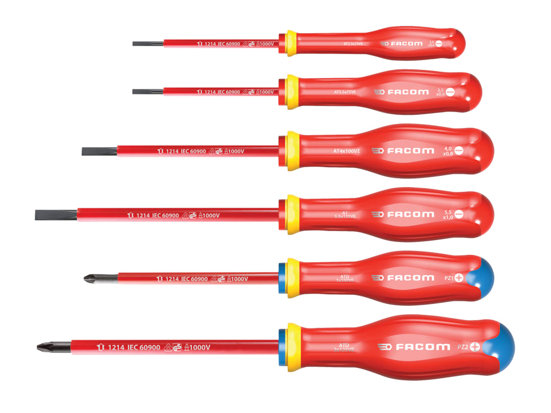 Facom Protwist® VDE Screwdriver Set, 6 Piece ATPVE.J6PB