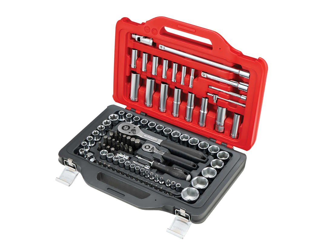 Facom 1/4in & 1/2in Drive Socket Set, 100 Piece RSL.151-EP100PB