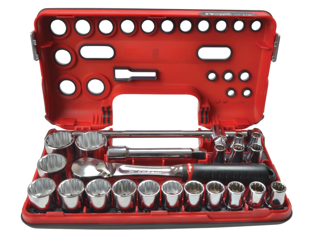 Facom 1/2in Drive 12-Point Detection Box Socket Set, 22 Piece SL.DBOX412