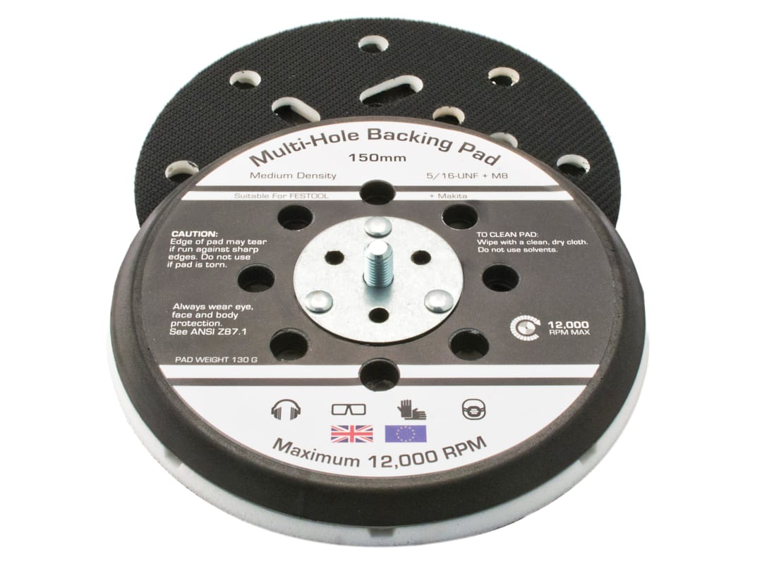 Flexipads World Class Dual Action Sander Pad 150mm GRIP® Multi 5/16 UNF +M8 17099