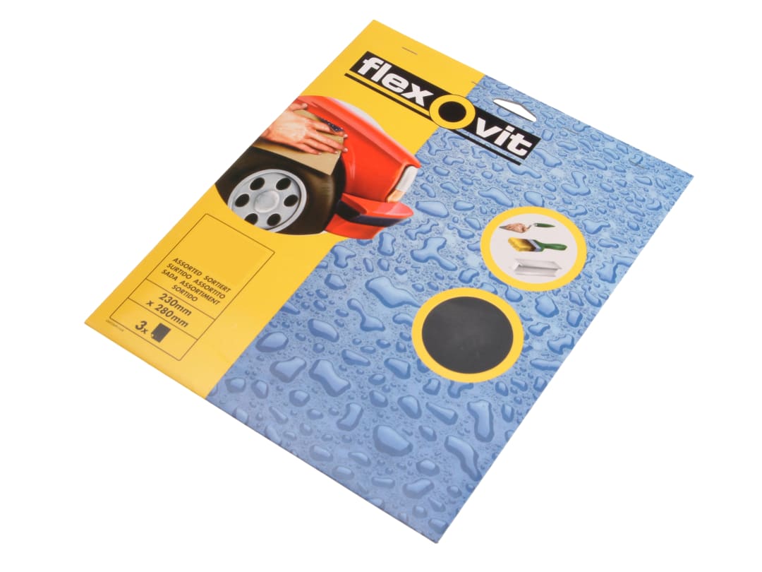 Flexovit Waterproof Sanding Sheets 230 x 280mm Medium 240G (3) 63642526302