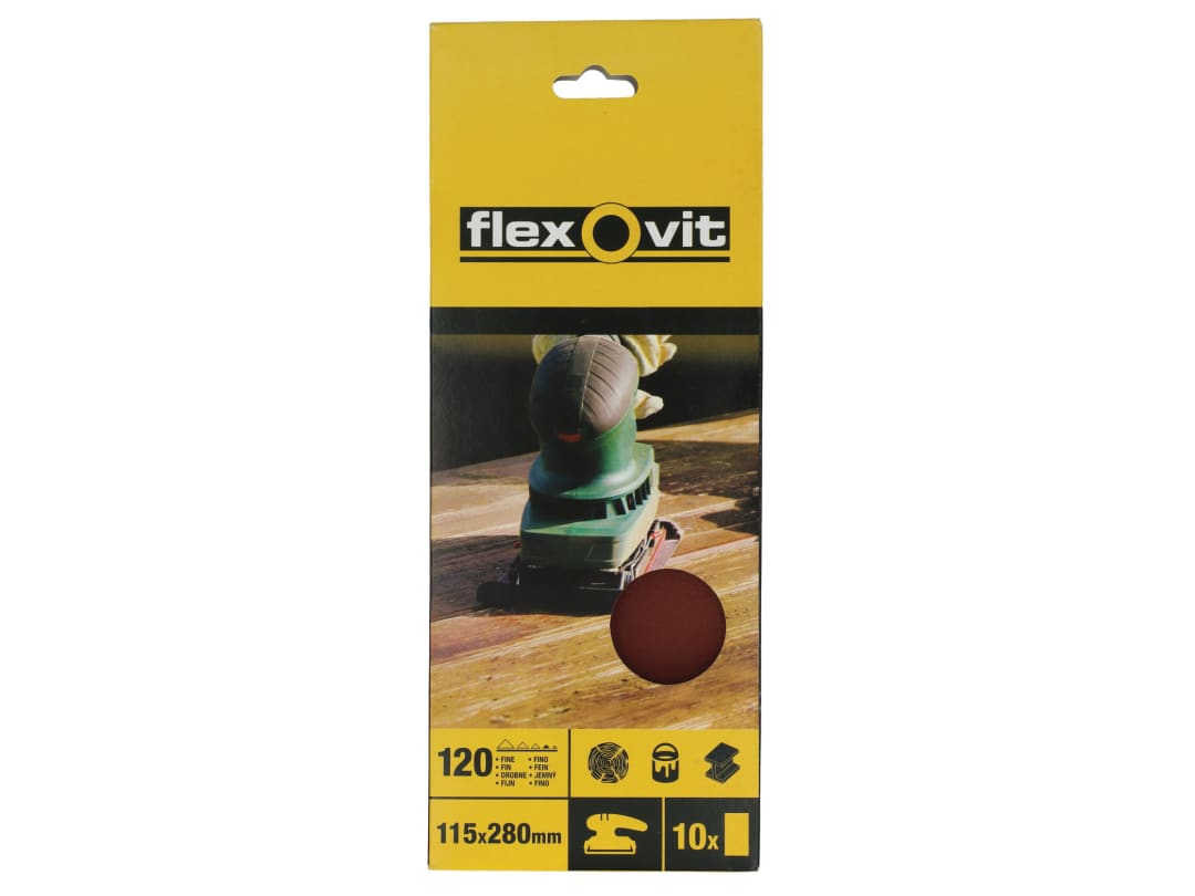 Flexovit 1/2 Sanding Sheets Orbital Plain Medium 80 Grit (Pack 10) 63642526327
