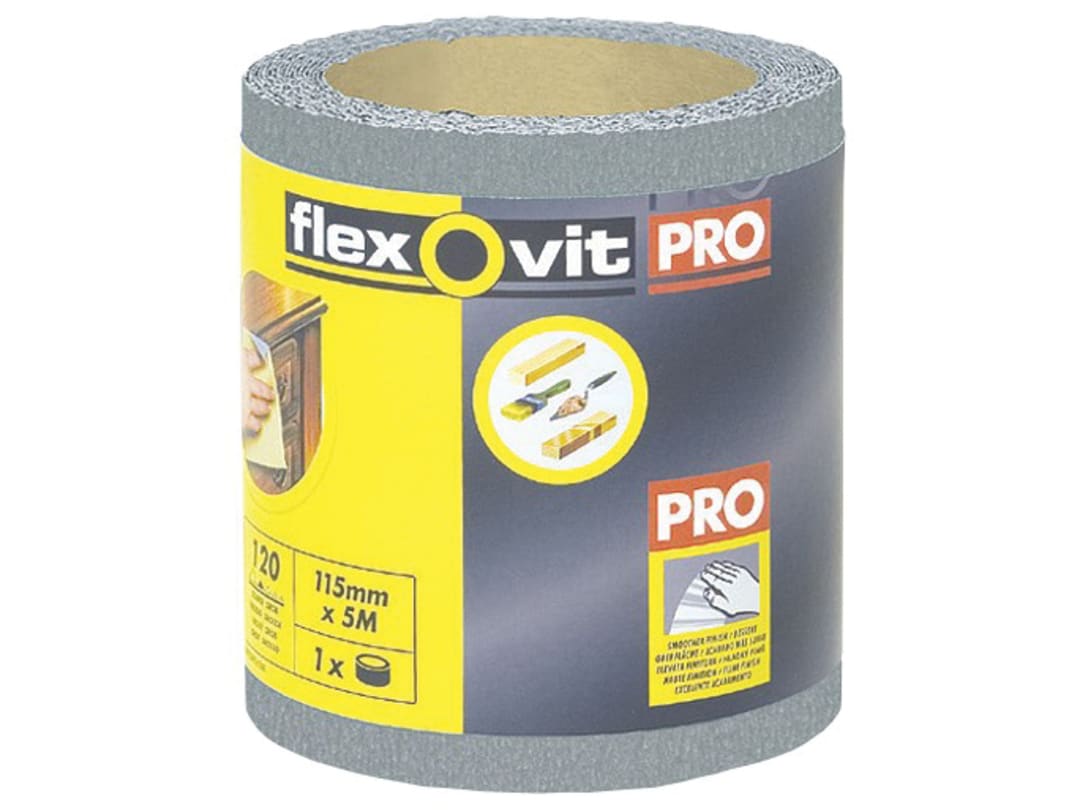 Flexovit High Performance Finishing Sanding Roll 115mm x 5m 120G 63642526415