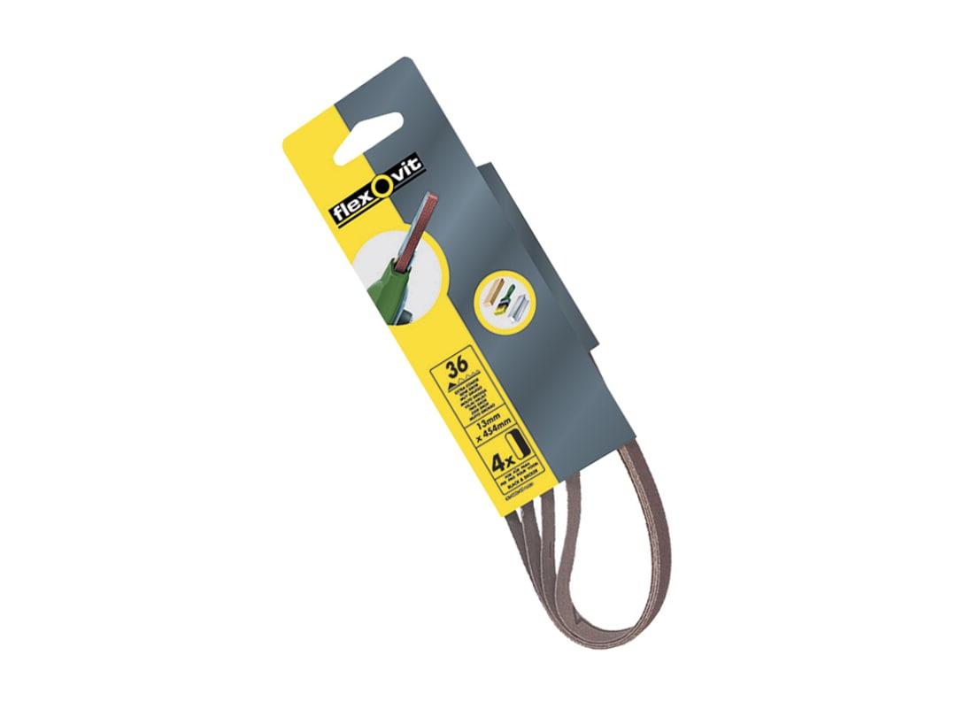 Flexovit Powerfile Sanding Belt 454mm x 13mm Coarse 50g (Pack 4) 63642526438