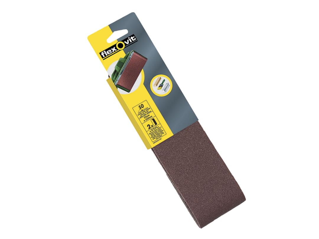Flexovit Cloth Sanding Belt 533 x 75mm Fine 120G (Pack 2) 63642526470