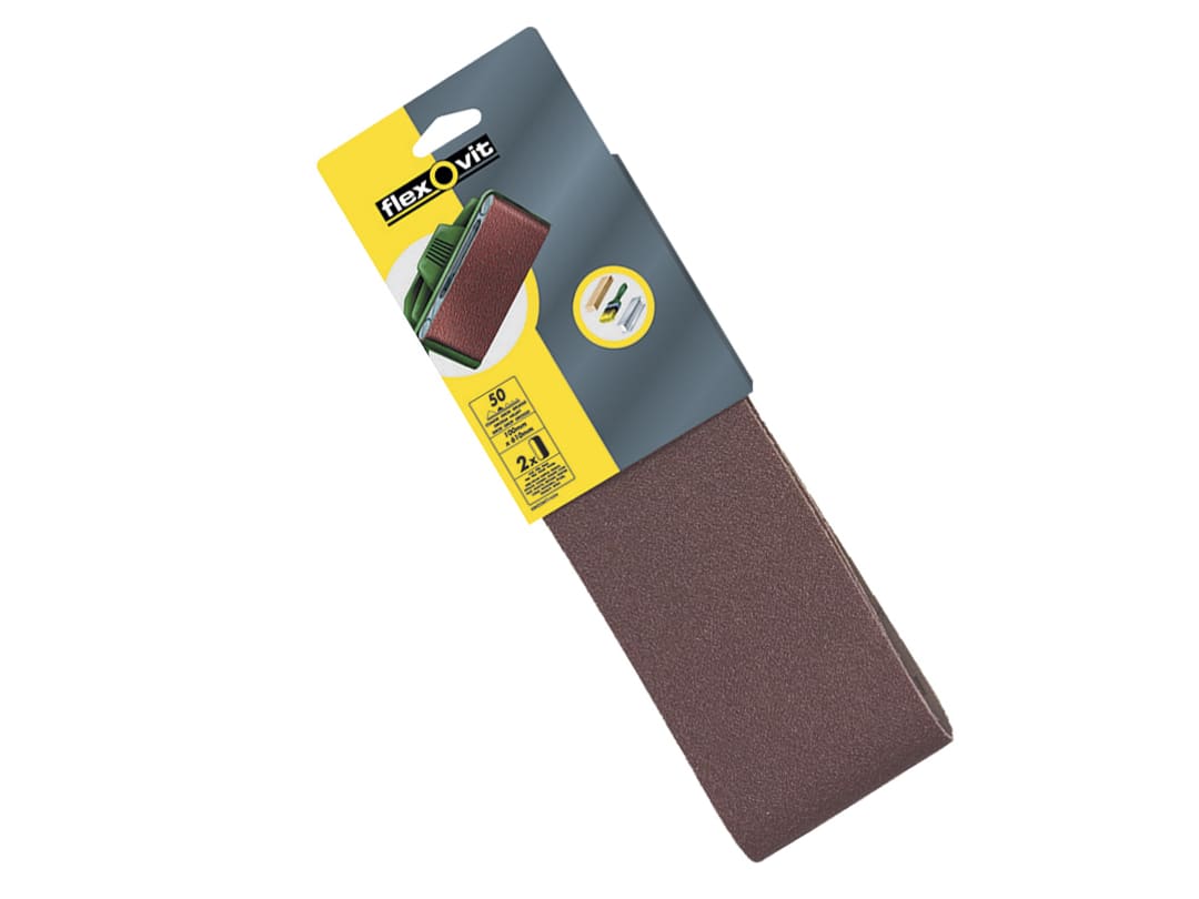 Flexovit Cloth Sanding Belt 610 x 100mm Medium 80G (Pack 2) 63642526478