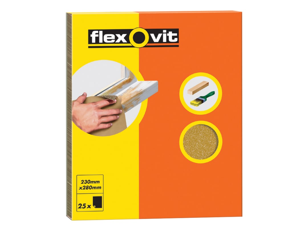 Photos - Power Tool Accessory Flexovit Glasspaper Sanding Sheets 230 x 280mm Grade S2 (25) 63642558237 63642558237 