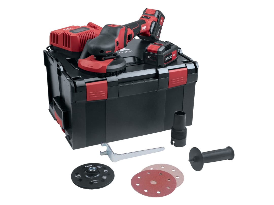Flex Power Tools SE 125 18.0-EC/5.0 Set SUPRAFLEX Sander 18V 2 x 5.0Ah Li-ion 504157