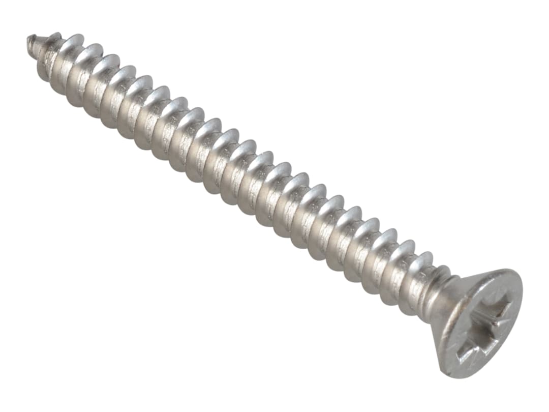 ForgeFix Self-Tapping Screw Pozi Compatible CSK A2 SS 1.1/2in x 8 ForgePack 12 FPSTCSK1128SS